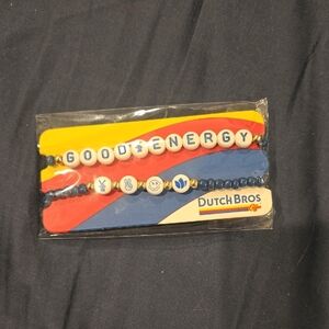 Dutch Bros Blue and Yellow Good Energy Bracelet Set